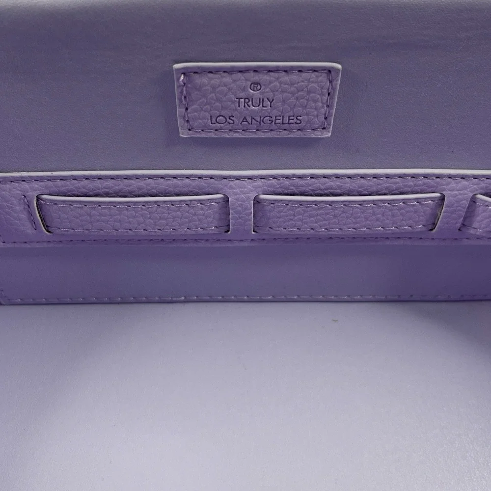 Truly Beauty Amalfi Luxury Travel Trunk Lilac Vegan Leather Makeup Case New - Picture 3 of 7